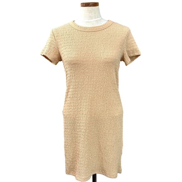 NWT Elodie Crinkle Mini Dress L Peach Coquette Fitted Bodycon Stretch Sexy - Picture 2 of 13